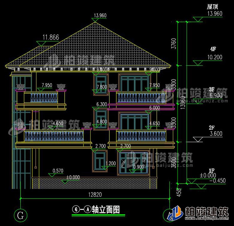 背立面图