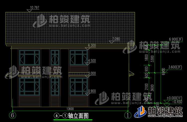 背立面图